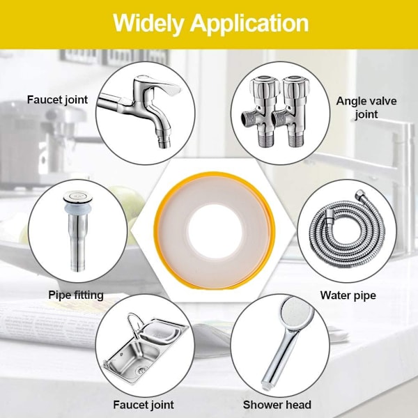 10-Pack PTFE Pipe Slealant Seal Tape Gevindtape