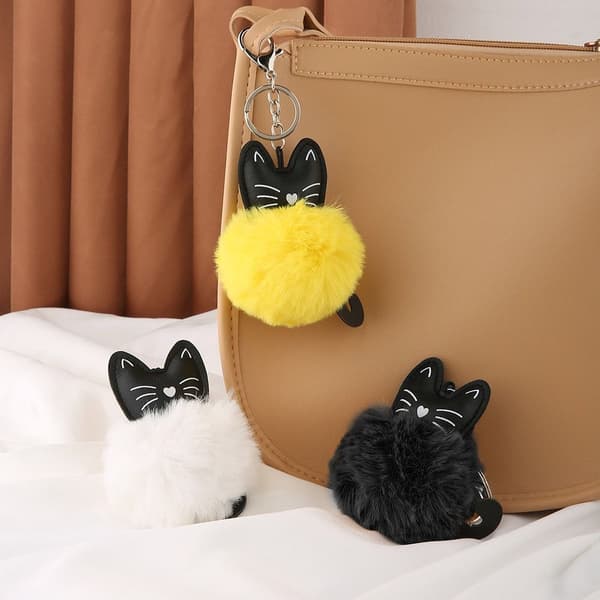 3 Stk Cat Shape Pendler Bilnøglering SORT Black