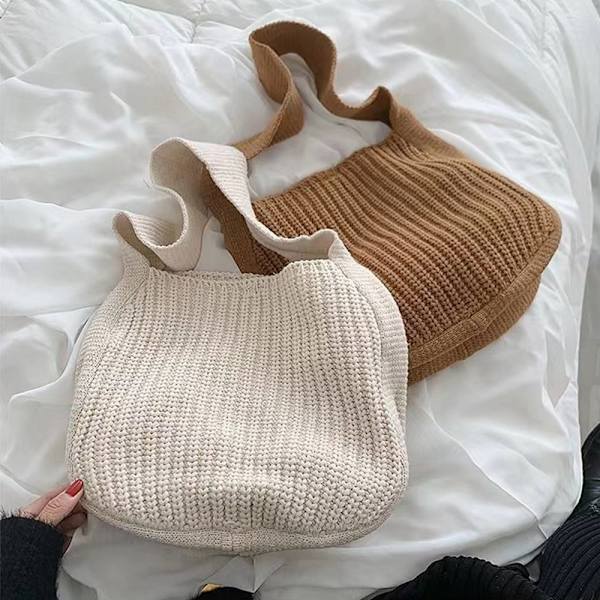 Strikkede Tasker Skuldertasker BEIGE beige