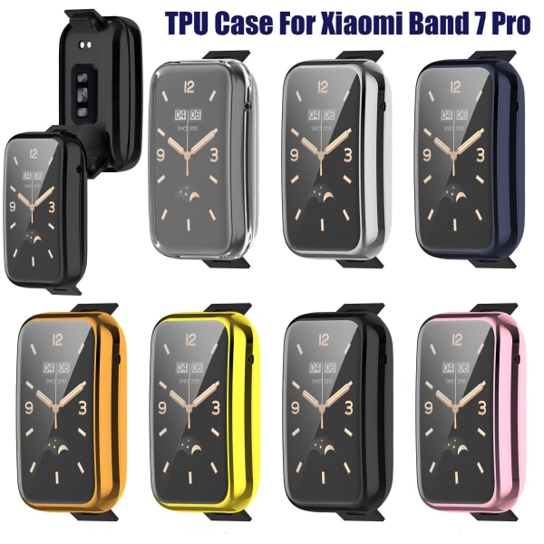 till Xiaomi Mi Band 7 Pro Soft TPU Cover Skärmskydd silver