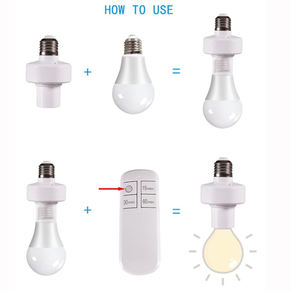 Smart Timer Switch E27 Lampeholder 110V 110V 110V
