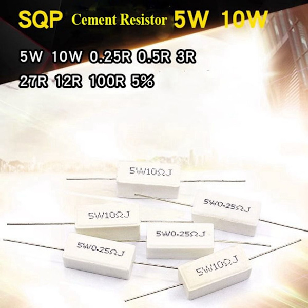 5 stk cementmodstand beskyttelsesmodstand 5W 1 OHMS 5W 1 OHMS 5W 1 Ohms