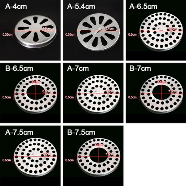 5 stk/sett Gulvavløpsdeksel Vasksil B-6,5CM B-6.5cm