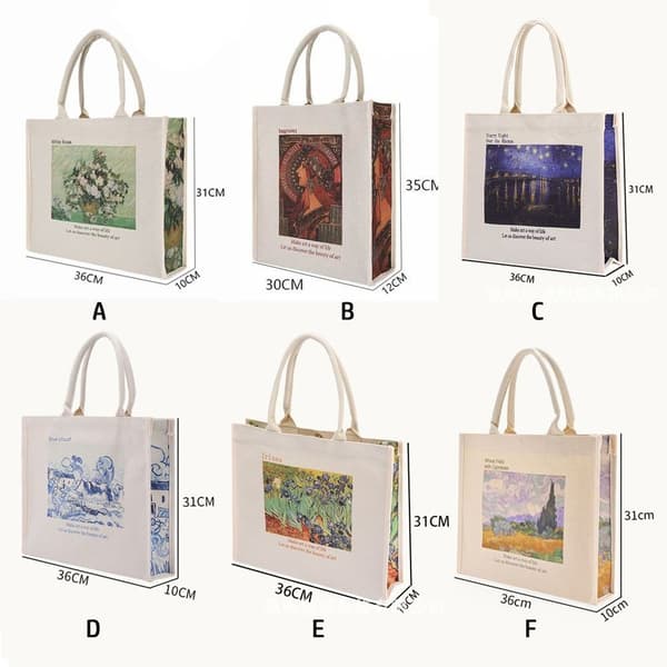 Skulder-lerretsveske Large Tote E E E