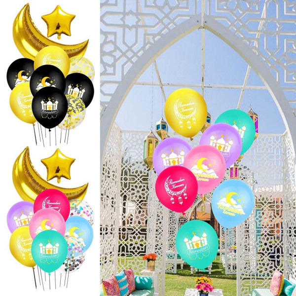 10 stk Eid Mubarak Balloner Islam Muslim Party Decor