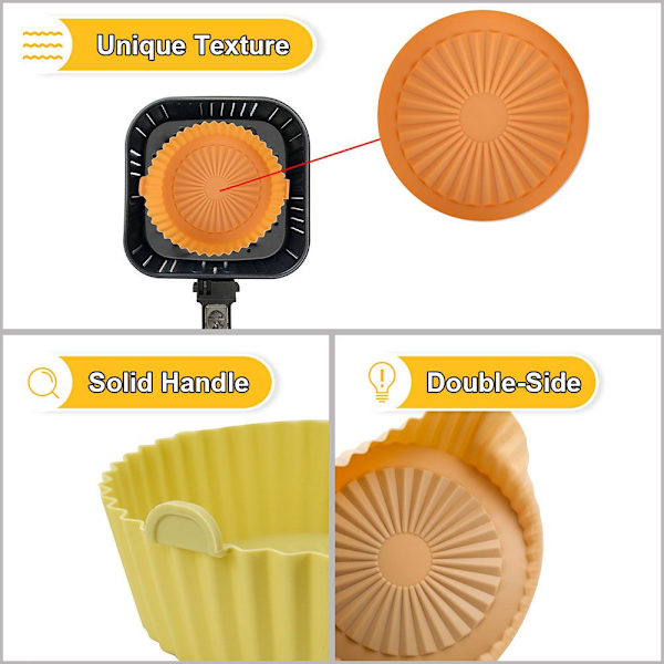 Air Fryer Silikongryta AirFryer Tillbehör GUL yellow