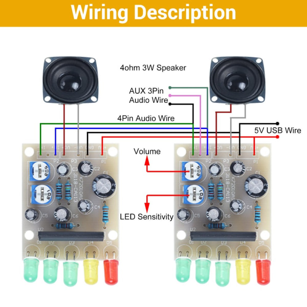 Miniforsterker Lodding Practice Kit Diy elektronisk lyd