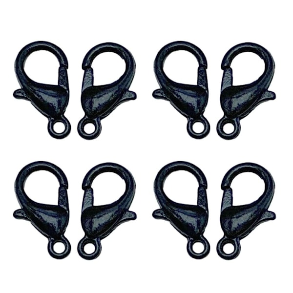 100stk Hummerspenner Armbånd Koblinger Kroker SORT SORT Black