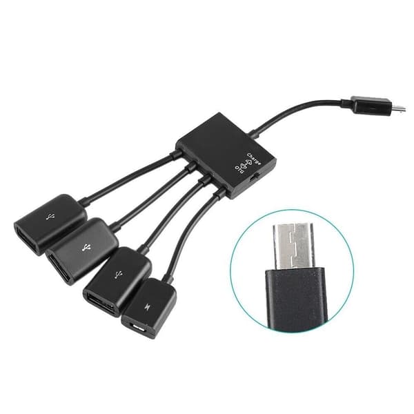 4 i 1 USB laddningskabel Micro USB Hub USB Converter Adapter