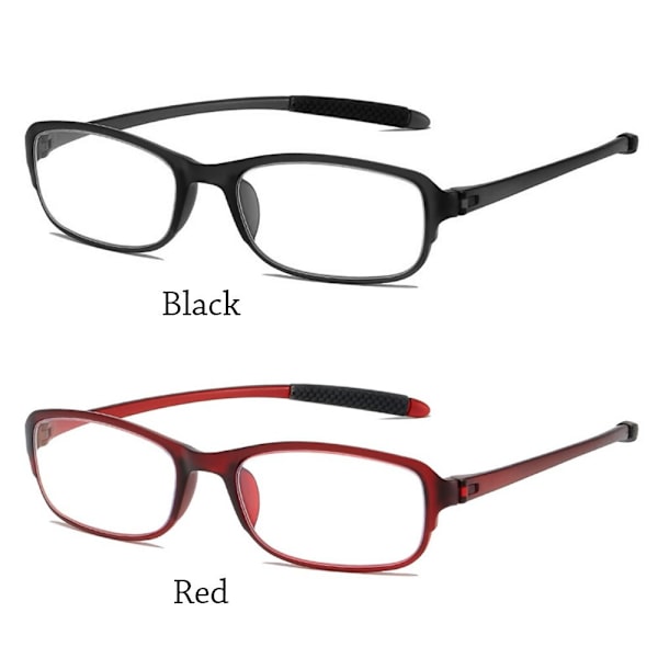 Anti-blått ljus Läsglasögon Fyrkantiga glasögon RÖD STYRKA Red Strength 100