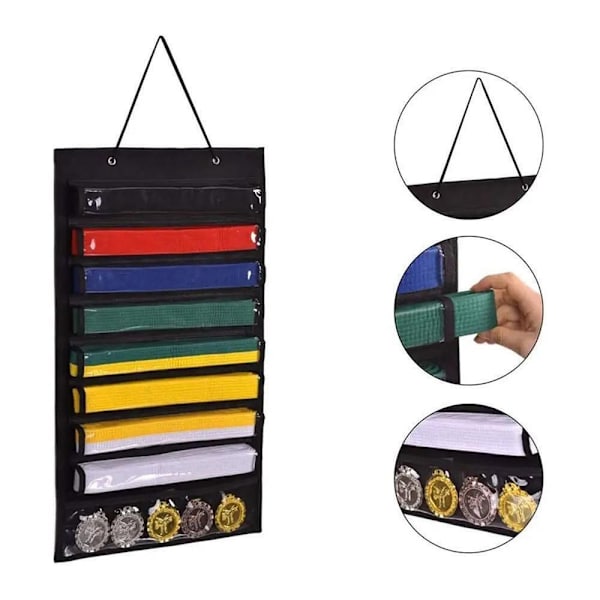 Medal Opbevaringspose Bæltesamling Holder SORT Black
