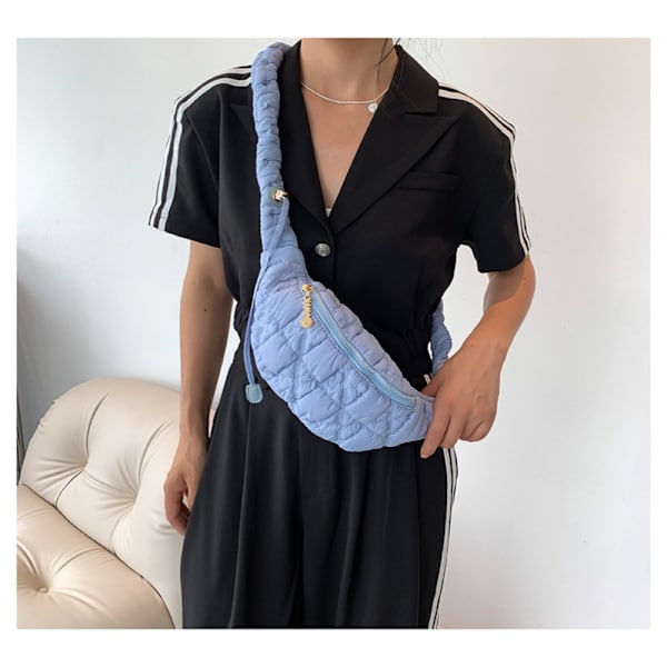 Plisseret Cloud Bag Taljetaske SORT Black