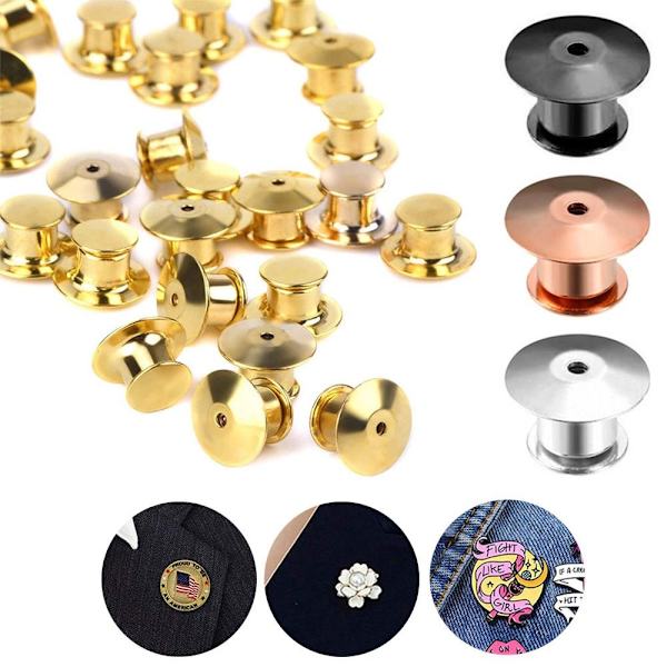 30 STK Badge Spænde Broche Tryklås SORT black