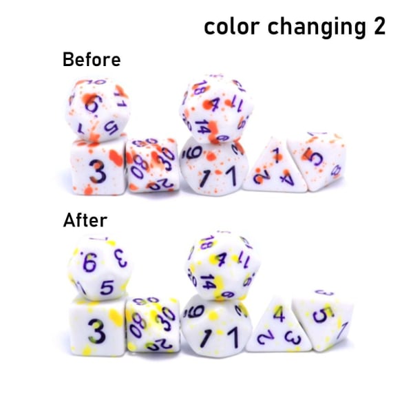 7st/ set DND Tärningar Polyedriska tärningar FÄRG ÄNDRING 2 FÄRG color changing 2