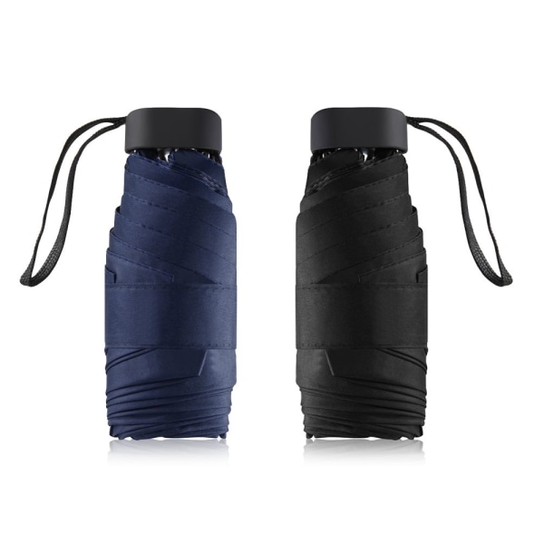 2 st mini paraplyficka kompakt marinblå och svart navy blue&black