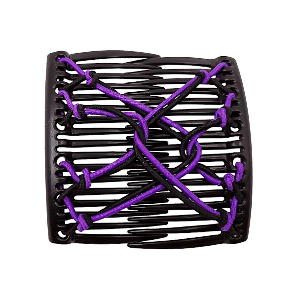Elastiskt rep Pan Hårklämmor Lazy Comb LILA PURPLE