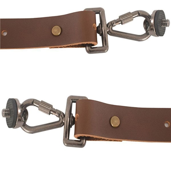Läder SLR-kamera Axelrem Kamera Handledsrem DUBBEL