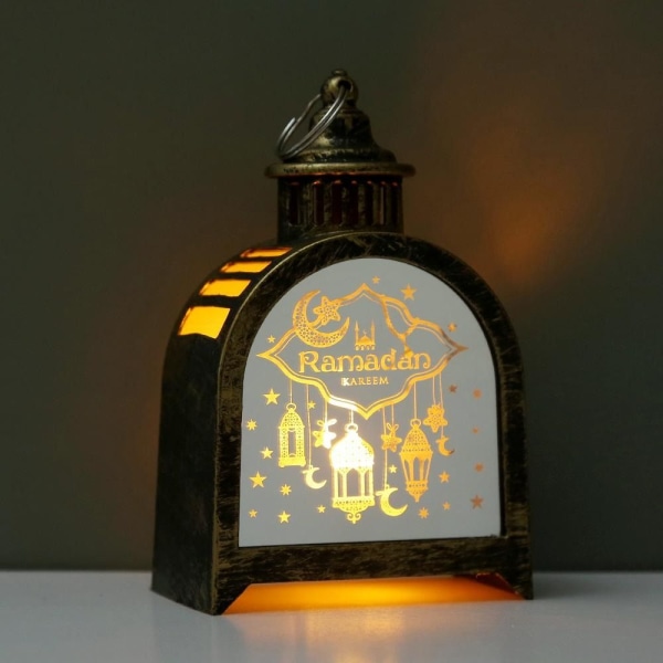 Muslim Ramadan LED Wind Lantern Festival EID Mubarak Light black