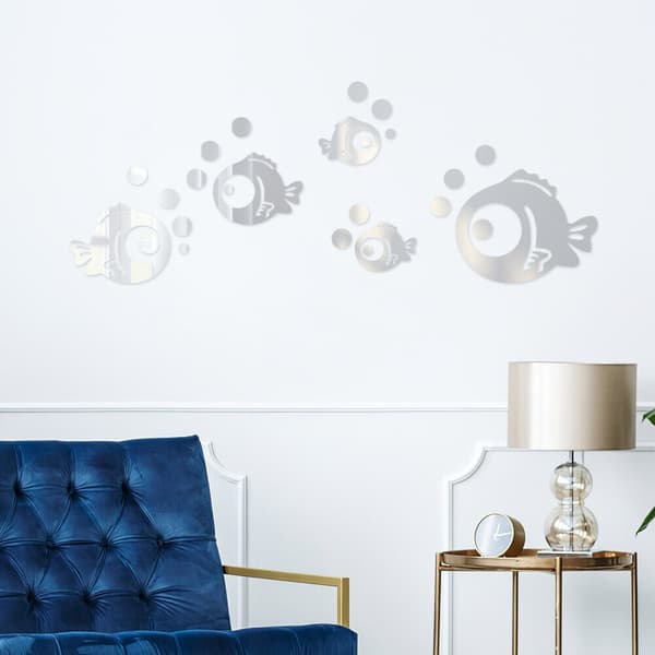 Mirror Wall Stickers Wall Sticker Dekoration SØLV Silver