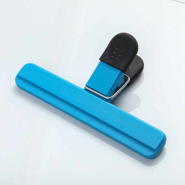 2/4 stk. Plastposeforseglingsclips Stor spånposeclips BLÅ L Blue L