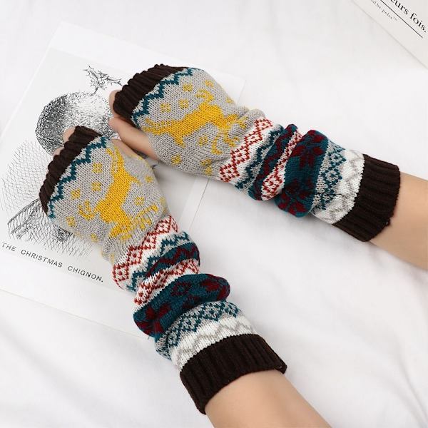 Fingerløse lange hansker Armdekselhansker FARGE 3 FARGE 3 Color 3