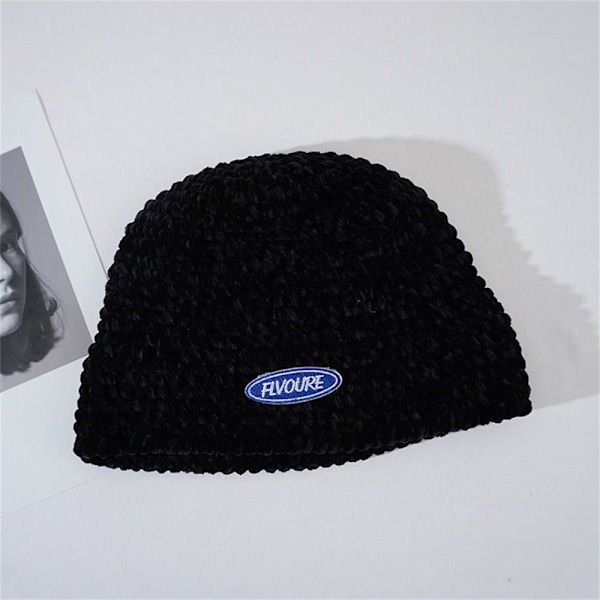 Knitted Bucket Hat Fisherman's Cap MUSTA black
