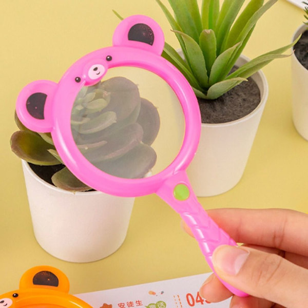 3st handhållen förstoringsglas 3X förstoringsglas ROSA Pink
