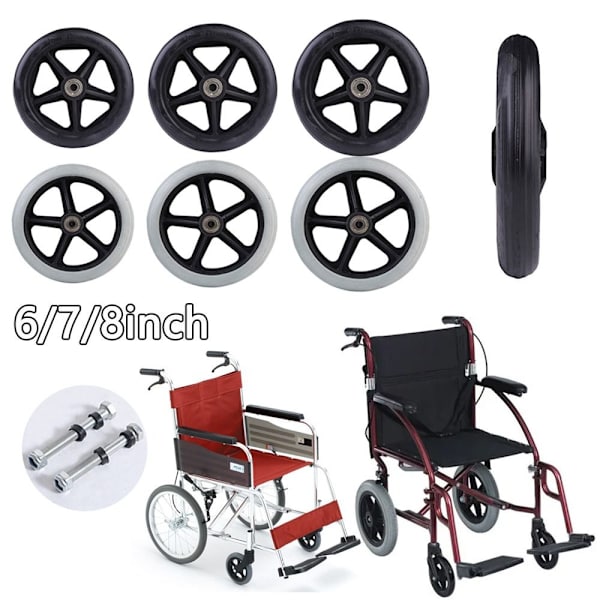 Shoppin Cart Wheels Solid Tire Wheel GRAY 6INCH Grey 6inch