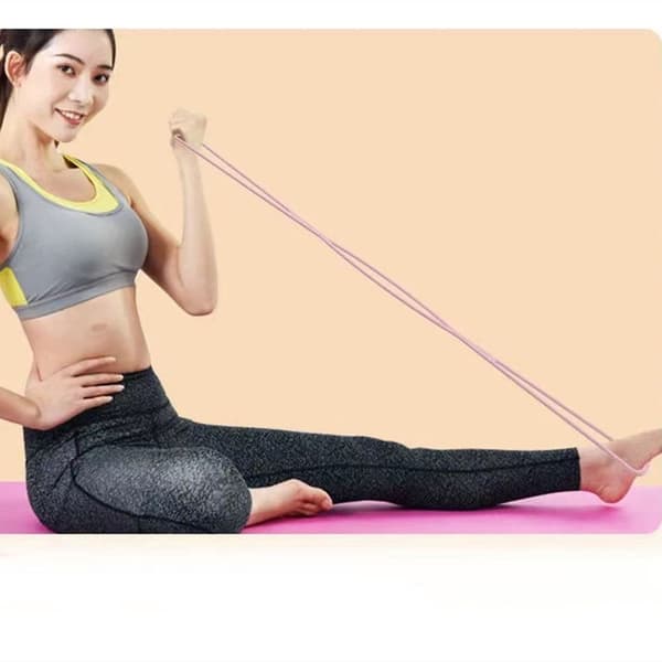 8 ord gummiband Axelhals Stretching bröstexpanderare blå