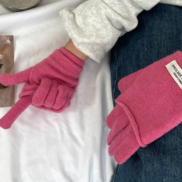 Strikkede handsker Håndledshandsker GRÅ grey