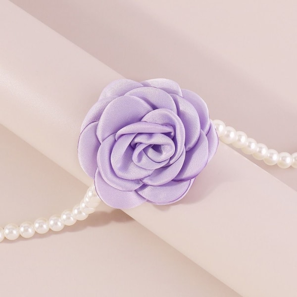 Smykker halskæde Rose Choker LILLA purple