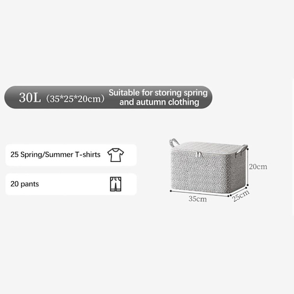 Opbevaringspose til tøj Quilt Opbevaringskurv 220L 220L