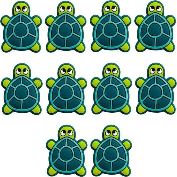10 Stk Silikon Løse Perler Turtle Beads Grønn Skilpadde Perler