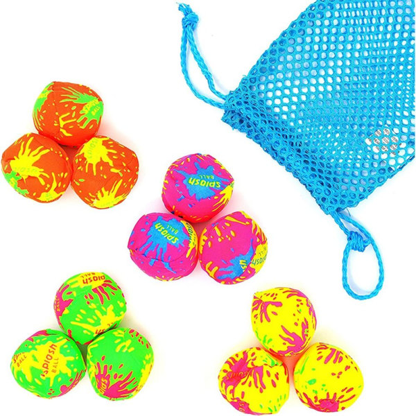 12 bassengvannballer med nettpose Svømmebassengeleker