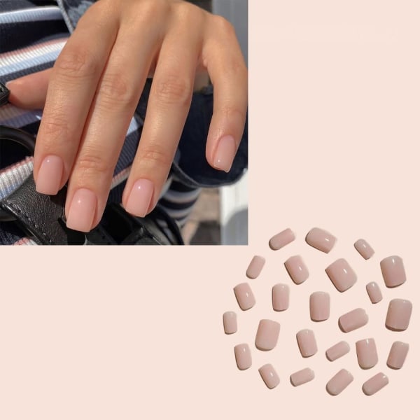 Simple Style False Nail Nude Pink Fake Nail B B B