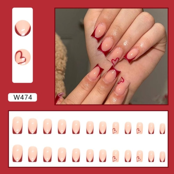 24 stk False Nails Long Square W479 W479 W479