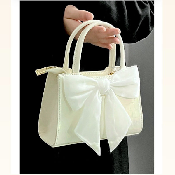 Kvinders clutchpung Håndtasker Sommer Pink Bowknot Tasker HVID White
