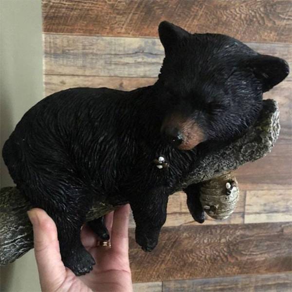 Black Bear Cub Statue Resin Statue Hage Ornamenter