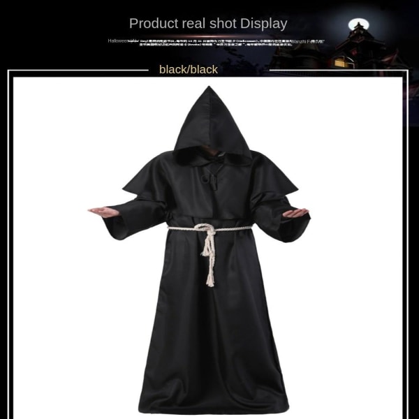 Monk Robes Halloween kostumer GRÅ L grey L