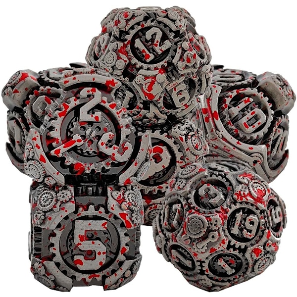 7 kpl metallinoppaan set , PUNAINEN red
