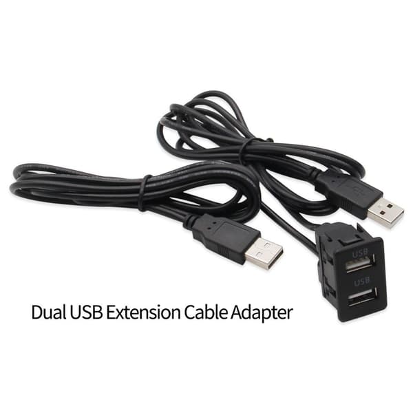 Dubbel USB gränssnittspanel Laddningsförlängningskabelkabeladapter 150cm