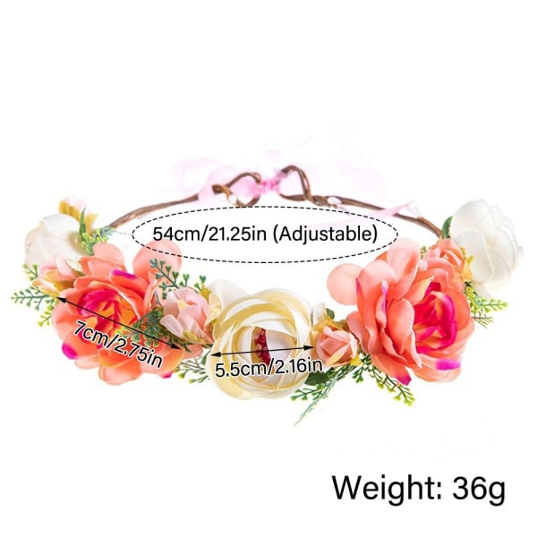 Flower Pannband Bohemian Flowers Wreath RÖD Red