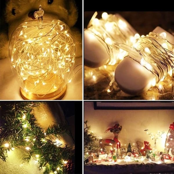 5M LED String Lights Kobber Sølv 5 5 5