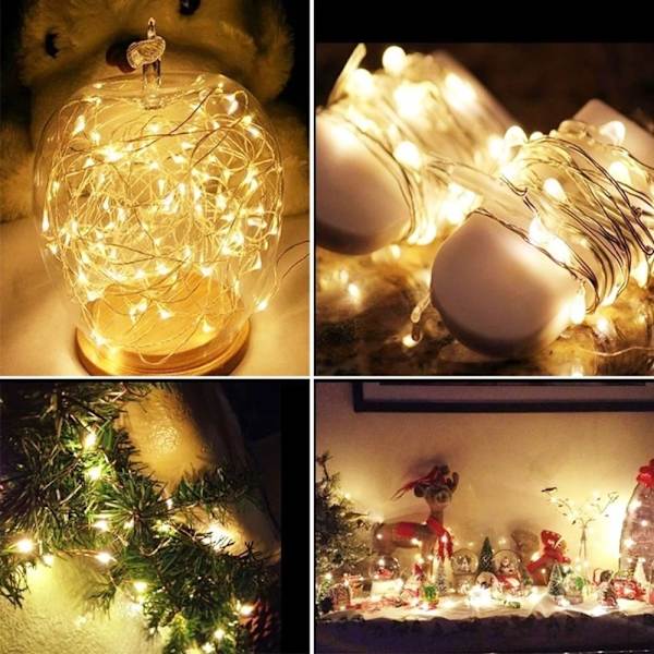 5M LED String Lights Koppar Silver 3 3 3