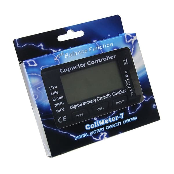 7 Digital batterispenningstester Kapasitetskontrollertest Black
