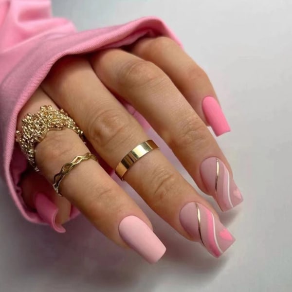 24st False Nails Long Square W327 W327