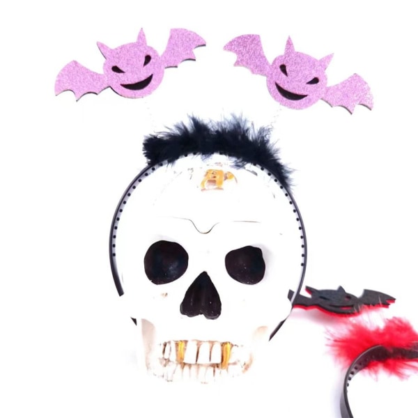 3ST Halloween hårband Bat Head Hoop LILA Purple