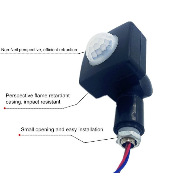 Human Body Induktiv Switch Pir Bevægelsessensor SORT black