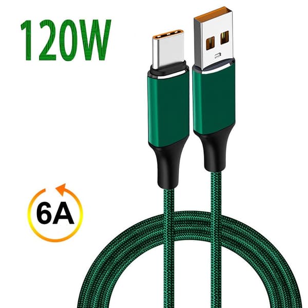 120W hurtigladekabel USB Type-C-ledning 1M 1m