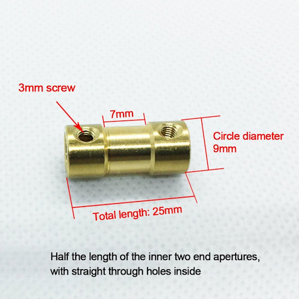 Mässing flexibelt kontaktdon Motoraxel 2,3MM-2MM 2.3mm-2mm